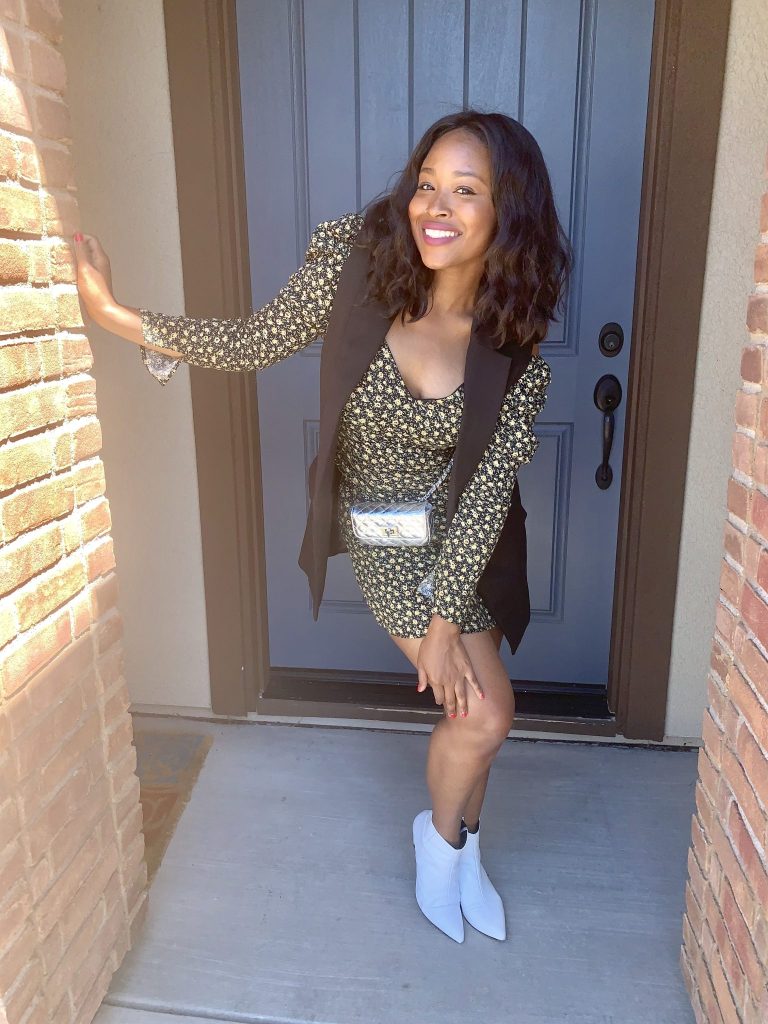 How are you balancing it all? Balancing life requires a healthy mindset and self-loveretro dress plus white boots. 