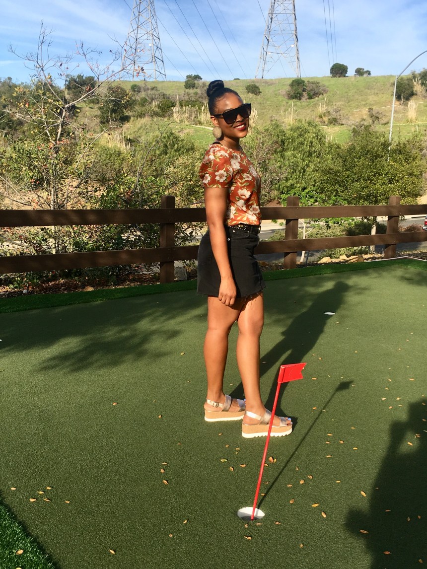 Topshop Black Denim Skirt