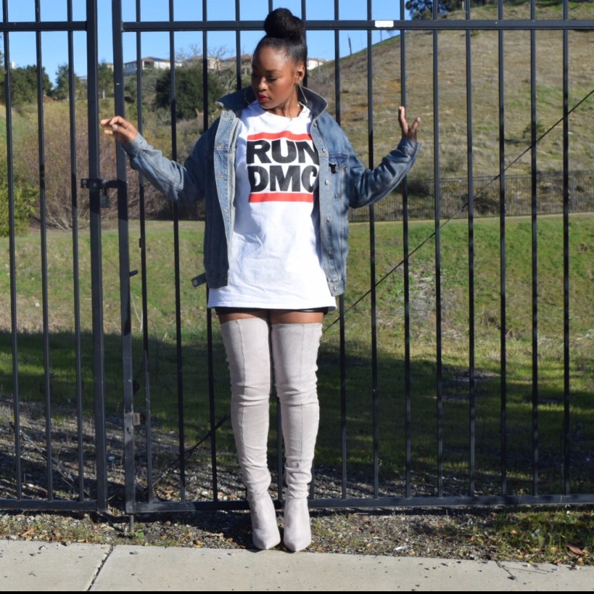 3 Easy Ways to Organize Your Life. Topshop Run DMC Logo Tee. ASOS Tight High Boots.