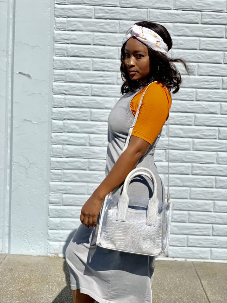 Refill and Refresh! Spring/Summer Neon Brights Worn Right!  from fashion and lifestyle blog Steffanie Monae at steffaniemonae.com. Wearing a Nordstrom Midi dress, Asos Women top, Asos floral flats, Zara Women city bag and target headband. 