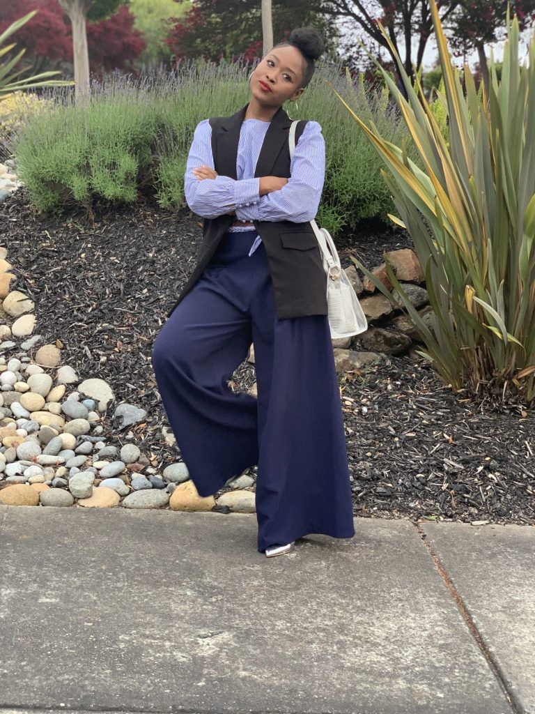 She Balls​, Until Its Gone! The Dave Ramsey Budgeting System + Outfit inspiration. Wearing Zara womens top, Zara vest, Zara bag, Zara vest and wide leg trouser.