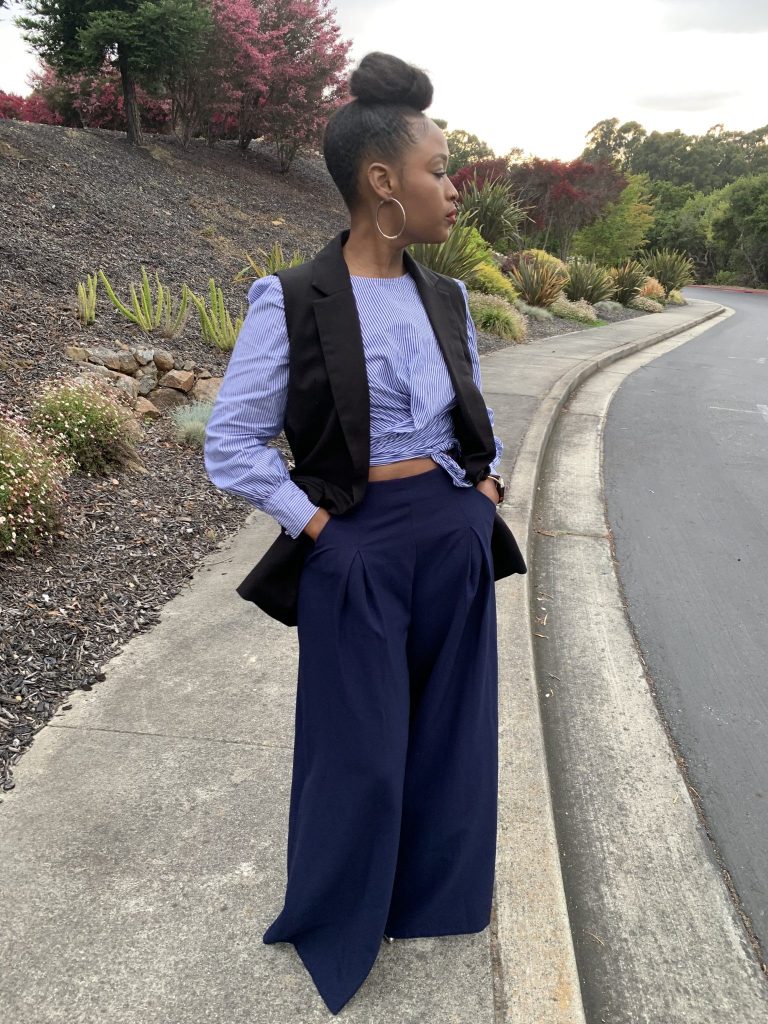 She Balls​, Until Its Gone! The Dave Ramsey Budgeting System + Outfit inspiration. Wearing Zara womens top, Zara vest, Zara bag, Zara vest and wide leg trouser.